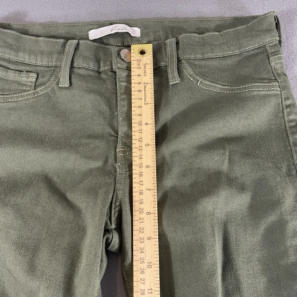 KanCan Skinny Jeans Womens Size‎ 11/29 Olive Green Distressed Ripped Knee